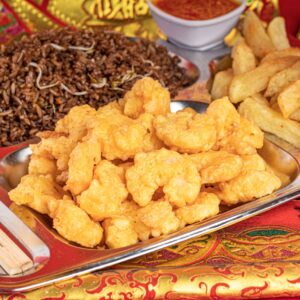 Camarones Fritos Con Todo