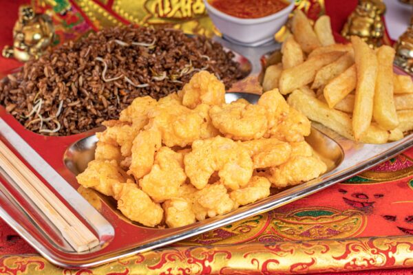Camarones Fritos Con Todo